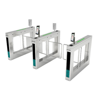 Catraca de giro com portão giratório economizadora de espaço Zento, design fino, controle de acesso de direção dupla com indicador LED