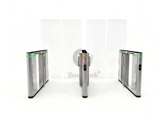 Torneador automático de porta de velocidade Zento com indicador LED de barreira de vidro de 1700 mm para aeroporto de edifícios de escritórios