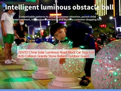 ZENTO China Solar luminoso Bloco de Estrada Paragem de Carro Led Anti-Collision Granito Pedra Bollardo Guarda Exterior