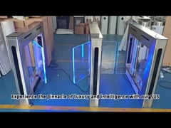 Catraca de giro com portão giratório economizadora de espaço Zento, design fino, controle de acesso de direção dupla com indicador LED